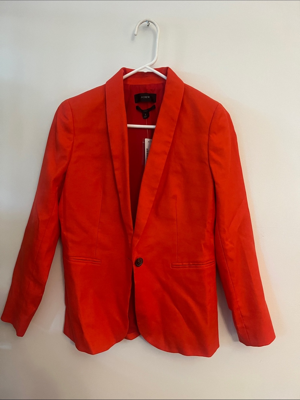 J. Crew Vibrant Orange-Red Single-Button Blazer